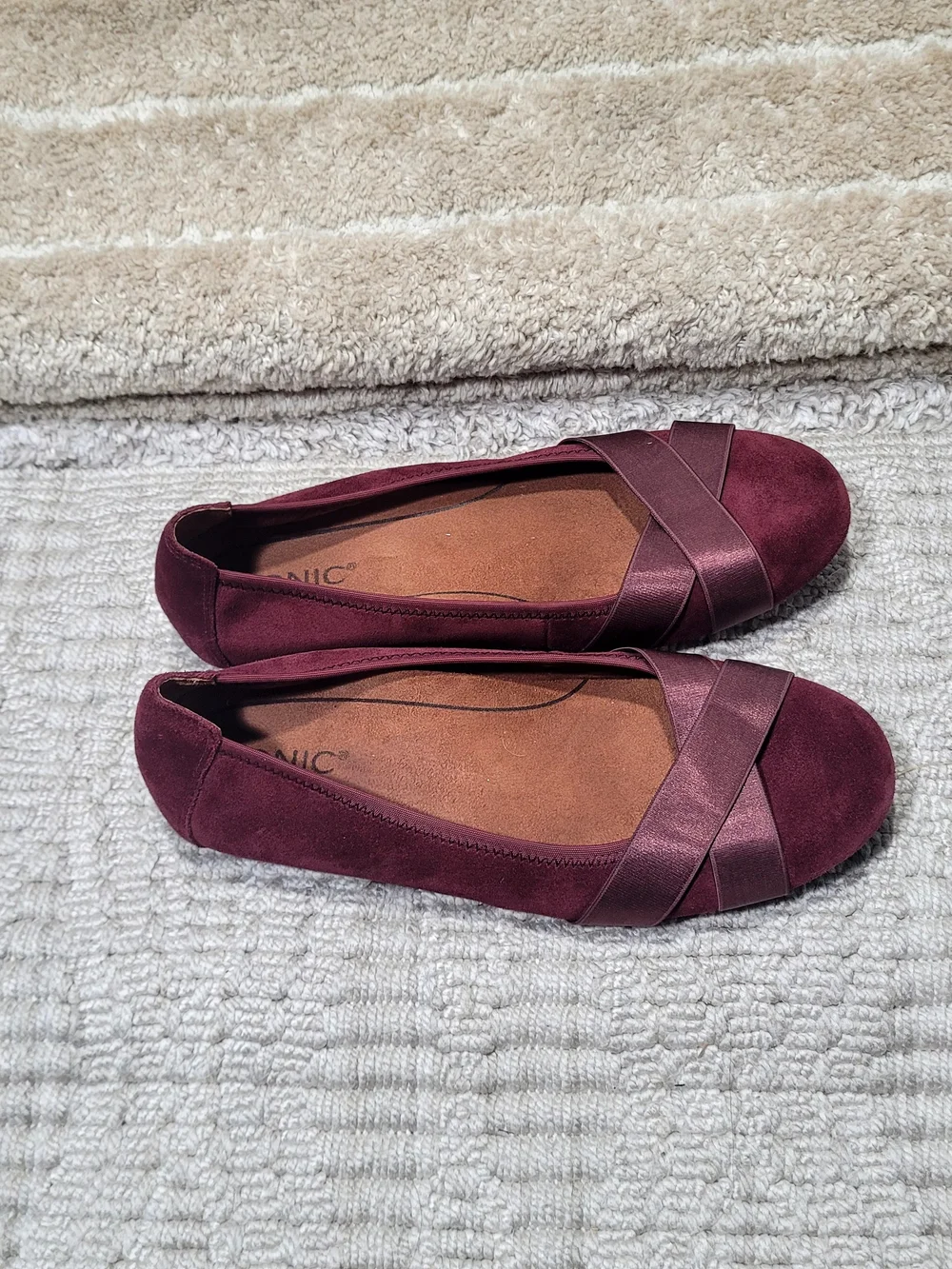 New Vionic Women's Spark Maria Ballet Flat Supportive Suede Shoes Size 9